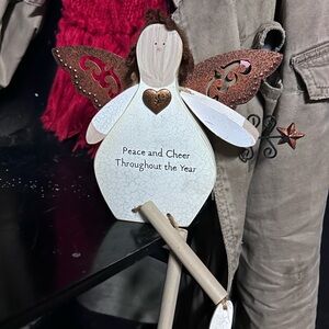 Charming Copper and White Angel Figurine